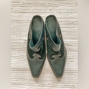 Midnight blue vintage mules